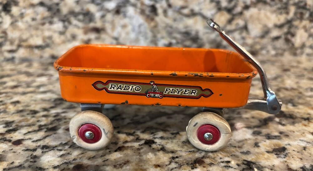 Vintage 1933 Chicago World's Fair Radio Flyer Miniature Wagon Orange